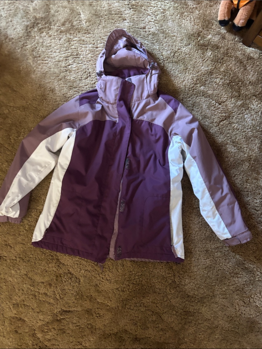 Women’s ' Purple Colorblock Hooded Winter Jacket
